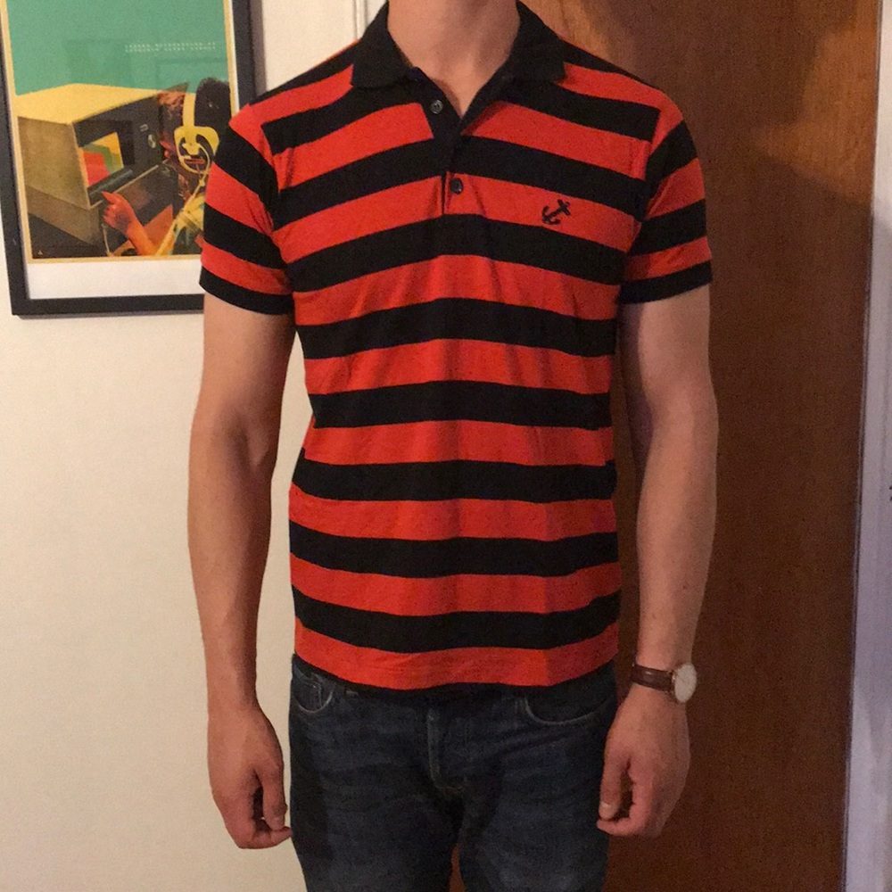 Rogue’s Gallery Striped Polo Shirt (Medium)